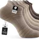 CS CELERSPORT 6 Pack Athletic Running Ankle Socks, Cotton Low Cut Cushioned Anti-Blister Tab Sports Socks Men Women, L