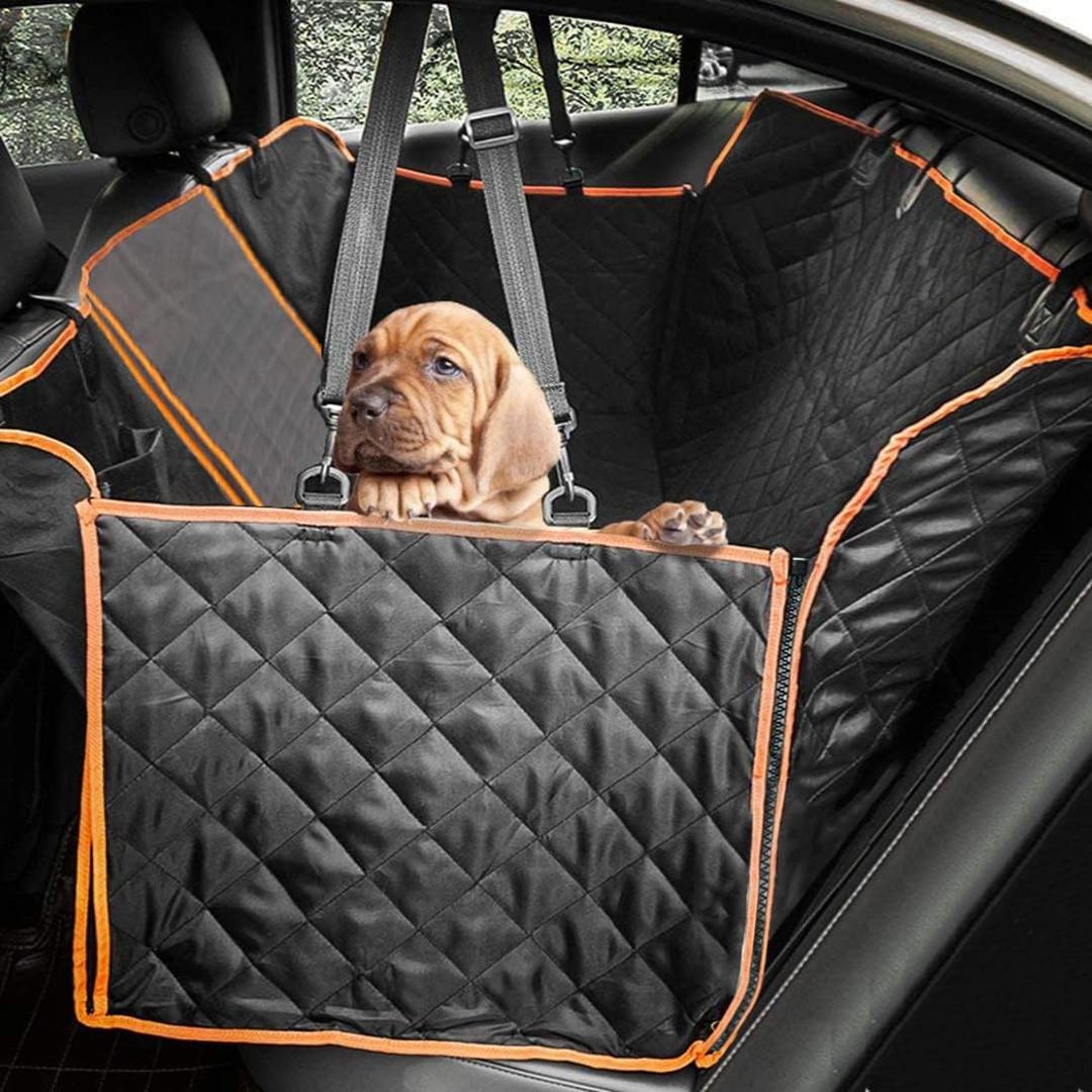 KEYOOG Dog Car Seat Cover, Back Seat Protector Pet Mat Hammock Dog Cover Fit for Cars/SUVS/Truck, Keeping Car Pristine Clean, 100% Waterproof Scratchproof Non-Slip Pet Seat Covers, Machine Washable (54W x 59L)