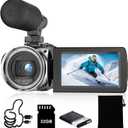 Video Camera, FHD 4K 48MP Recorder for YouTube, 32G SD Card Vlogging Camera for TikTok, 3" 270 Rotation Screen 18X Zoom Vlogging Camcorders, Gift for Kids,Teens,Students,Beginners,Elders