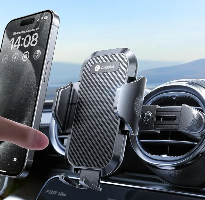 andobil Universal Car Phone Holder [Round Vent Friendly] Phone Mount for Car Circle Vent, Sturdy Clip 360° Rotation Cell Phone Car Holder Mount for Ford Mercedes Benz Toyota BMW fit iPhone Samsung