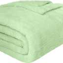 Sherpa Throw Blanket for Couch, Soft Warm Thick Blanket Cozy Fluffy Microfiber Throw Flannel Double Reversible Luxurious Blankets for Bed Sofa, Sage Green King Size 104"x90"