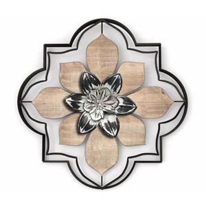 Metal and Wood Medallion Wall Art, 18 x 18 in