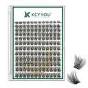 Lash Clusters 144pcs Eyelash Clusters D Curl 8-18MIX Individual Lashes KEYYOU Air Touch Cluster Lashes Super Lightweight Soft Wispy Comfortable Easy DIY at Home(Air02-D-8-18MIX)