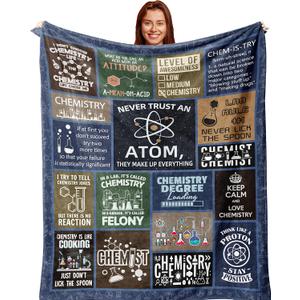 Chemistry Gifts for Women/Men, Best Chemistry Teacher/Students Gift, Birthday/Graduation Gift for Chemistry Lover, Science Blanket 60X50in