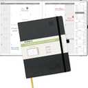 POPRUN Monthly Planner 2026-2027 (Large- 8.5" x 10.5" Soft Cover), 18-Month Calendar Book (Jul.2026-Dec.2027), Calendar Planner with Monthly Tabs & Pocket, 100 GSM Paper - Black