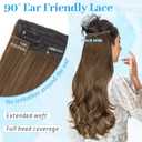 KooKaStyle Invisible Wire Hair Extensions Long Straight Layered Synthetic with Transparent Wire Adjustable Size 6 Secure Clips Hairpieces for Women 20 Inch (20 Inch, COCOA#)