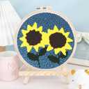 Amphol Punch Needle Kits for Adults Beginner, Sunflowers Punch Needle Embroidery Kit with Hoop, Instruction Guide, Great Gift Home Deocr - 20x20 cm (SCCX-1)