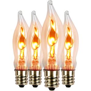 Flicker Flame Light Bulb for Hallowwen Christmas Decorative 3 Watt, 120V, E12 Flame Candelabra Light Bulbs4 Packs