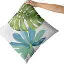 aportt Green Tropical Leaf Pillow Covers 16x16 Inch Monstera Palm Leaves Couch Pillow Cases Botanical Plant Summer Throw Pillows Set of 2 Home Decor for Living Room Bedroom Bed Cushion Outdoor