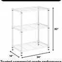 3-Tier Metal Wire Shelf, 250 lb/Shelf, White Rack, 14x24x30 in