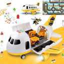 Dwi Dowellin Construction Airplane Toys,Car Toys Set with Light and SoundGreat Birthday Gifts for 3 4 5 6 Years Old Boys (Medium)