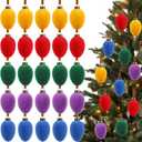 15 Pcs Christmas Velvet Balls Bulk C9 Flocked Christmas Tree Ball Ornaments Plastic Shatterproof Xmas Decorative Hanging Home Ornaments for Xmas Tree Party Holiday Decor (2.36'',Rainbow)