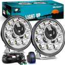 Nilight LED Light Pods 5.75 Inch 12LED Round Offroad Driving Lights 2 PCS night vision Super Bright Spotlights w/16AWG Rocker Switch Wiring Harness Kit for Truck ATV UTV
