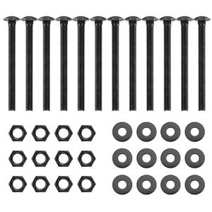 SPARKWHIZ 1/2 x 6 Inch Carriage Bolt Kit, Rust Resistance Bolts Includes 12 Bolts, 12 Washers, and 12 Nuts, Black