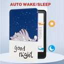 Smart Case Compatible with 7" Kindle Paperwhite 12th Generation (2024) and Kindle Colorsoft Signature Edition - Premium PU Leather Cover with Auto Sleep/Wake, Blue Cat