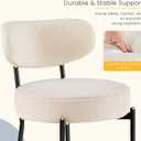 DUMOS Dining Chairs Set of 2, Mid Century Modern Chair Round Upholstered Curved Backrest, Kitchen Vanity Living Room Chairs with Black Metal LegsLight Beige