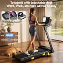 YPOO 13% Incline Walking Pad Handle 6.2MPH RGB Light Foldable | Home & office, 13% incline with RGB light, 6.2MPH speed, handle bar, 300LBS, Portable Folding Walking Treadmills & App