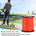 RO6G String Trimmer Line- 5Lb .095 Weed Wacker String-1427FT Echo Weed Eater String for Echo String Trimmer Line,Cordless Weed Wacker String,Most String Trimmer Weed Trimmer (Red Trimmer Line)