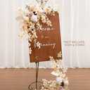 Ling's moment 2pcs Wedding Flowers Garland Artificial Floral Swag Arch Decorations Greenery Arrangements White & Beige Ceremony Reception Garden Easel Wall Entryway Outdoor Board (NOT Include Sign)