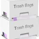 STWWO 2-Pack Trash Bag Holder Dispenser, Stackable Garbage Bag Dispenser, Extra Large Trash Storage Organizer for Kitchen Laundry Under Sink, Wall Mounted or Freestanding, Metal White