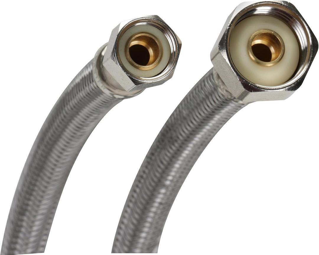 Fluidmaster 1F36 Faucet Connector, Braided Stainless Steel - 3/8 Female Compression Thread x 1/2 F.I.P. Thread, 3 Ft. (36-Inch) Length