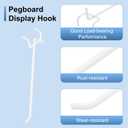 uxcell 50 Pcs Heavy Duty Pegboard Hooks, 6-inch Shelving Hooks for 1/4" Pegboard, Pegboard Display Hook Holder Organizer for Garage, Office, and Kitchen, White