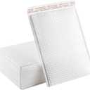 DOITOOL 50pcs White Pearlized Bubble Mailers 14x16in Self Seal Shockproof Padded Envelopes Waterproof Shipping Bags for Clothing Packaging, 16X14CM