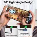 toocki 20FT Right Angle USB C Cable, 60W Extra Long Charging Cord Nylon Braided USB C Charger Cable for iPhone 17 16 15 Pro Plus Pro Max Air, iPad/MacBook, Galaxy S20, Pixel, Switch, Camera