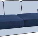 H.VERSAILTEX Stretch 2 Piece T Cushion Sofa Slipcovers Individually Sofa Cushion Covers for 2 Cushion Couch Sofa Seat Cushion Covers with Elastic Bands Featuring Thicker Jacquard Fabric, Navy