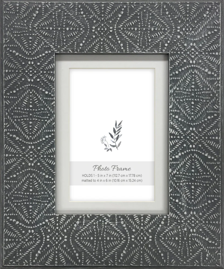 HD Designs Gray Geo Pattern Photo Frame