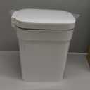 JiatuA Small Bathroom Trash Can with Lid Soft Close, 2.6 Gallon Step Garbage Can Slim Trash Bin Wastebasket for Kitchen Bedroom Office Living Room Toilet College Dorm, White