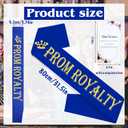 2 x 4 Pcs Prom Royalty Sashes with Gold Glitter, Royal Blue Prom Sash for School Cosplay Pageants Prom Party Dance Graduation Party Favors, Graduation Party Sash (Royal Blue + Gold)