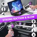 EYYA Handheld Car Vacuum Cleaner Cordless, 16000PA Powerful Hand Held Vacuum Cordless Rechargeable, 4-in-1 Portable Mini Vacuum & Air Duster with Multi-Nozzles and LED Light for Car Home Office