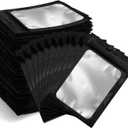 Resealable Bags for Food Storage 350 Pieces Reusable Bags with Clear Window (46Inch Black) Edible Sealable Packaging Bags for Small Business Christmas