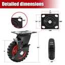 5 Inch Outdoor Caster Wheels Set of 4 Heavy Duty for All Terrain (2 Brake)