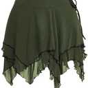 Verdusa Women's Y2k Renaissance Skirt Asymmetrical Hem Flowy Tierd Layer Fairy Goth Rave Outfits S