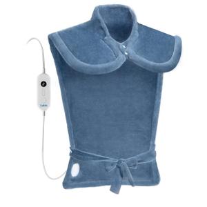 Evajoy Electric Heating Pad for Back Pain Relief, 27”×35” Extra Large Heating Pads for Neck Shoulders Spine and Legs, 6 Heating Levels and 2H Auto-Off Timer, Machine Washable, Flannel Surface, Blue