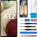 for Samsung Galaxy A12 Screen Replacement with Frame LCD Display Touch Digitizer Full Assembly Fix Glass with Repair Tools Kit SM-A125U SM-A125U1