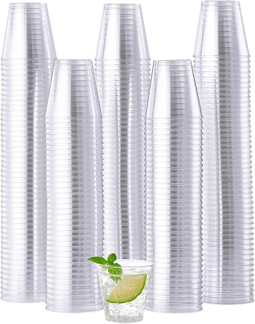 JOLLY CHEF 500 Plastic Shot Glasses,1.5 oz Disposable Cups 1.5 Ounce Plastic Shot Cups, Ideal for Whiskey, Tasting, Food Samples