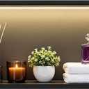 Shower Niche, 12" X 24" LED Niche for Shower Wall, Bathroom Niches with Waterproof LED Lights, Stainless Steel Recessed Wall Niches with Lighting, Horizontal Shower Niches, Matte Black