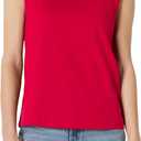 Amazon Essentials Women's Relaxed-Fit Cotton Muscle Tee (Red, L)