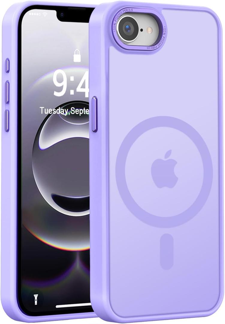 Newfuture Designed for iPhone 16e Case with Magnetic [13 FT Military Drop Protection] [Compatible with Magsafe] Slim Translucent Matte Shockproof with Anti-Fingerprint Phone Case, Lilac Purple