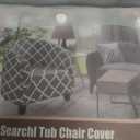 SearchI Club Chair Slipcover Stretch Barrel Chair Covers Jacquard Tub Chair Slipcovers Soft Spandex Armchair Sofa Cover Removable Couch Furniture Protector Arm Chair Cover for Living Room(Grey Blue)