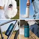 BJPKPK 17oz Insulated Water Bottle with 2-1 Straw Spout Lid, Stainless Steel Metal Water Bottles with Carry Handle, BPA Free, Leak-Proof, Fits in Car Cup Holder, Thermo for Sports,Macaron Green