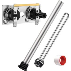 Saillong 4 Pieces RV Water Heater Parts Included Magnesium Anode Rod & Electric Heat Element & Thermostat Switch Compatible with Suburban RV Parts, Camper Hot Water Heater Replacement Kit