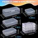 VTG Bead Organizer Box, 56 Pcs Small Plastic Containers with Lids and 3-Tier Stackable Storage Box, Clear Organizers for Jewelry Toys Craft Storage