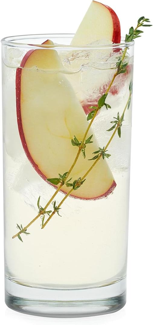 Libbey Heavy Base Drinking Glasses Set of 8, 15.5 Oz Elegant, Weighted Clear Water Glasses, Dishwasher Safe Glass Cups Set for Parties, Birthdays