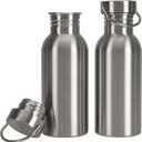 Yopay 2 Pack Sports Water Bottle, 12OZ Single Walled 18/8 Stainless Steel Water Bottle for Cyclists, Runners, Hikers, Beach Goers, Picnics, Camping, Leak Resistant, Uninsulate