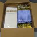175PCS Baby Blue and Gold Plastic Plates  50 Disposable Party Plates 25 Cups 75 Baroque Blue Cutlery 25 Napkins  for Baby Showers, Weddings, Birthdays & Party Decorations, Easter