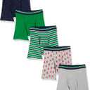 Amazon Essentials Men's Underwear Boxer Briefs, Comfortable Cotton, Tag-Free, Pack of 5 (Large)